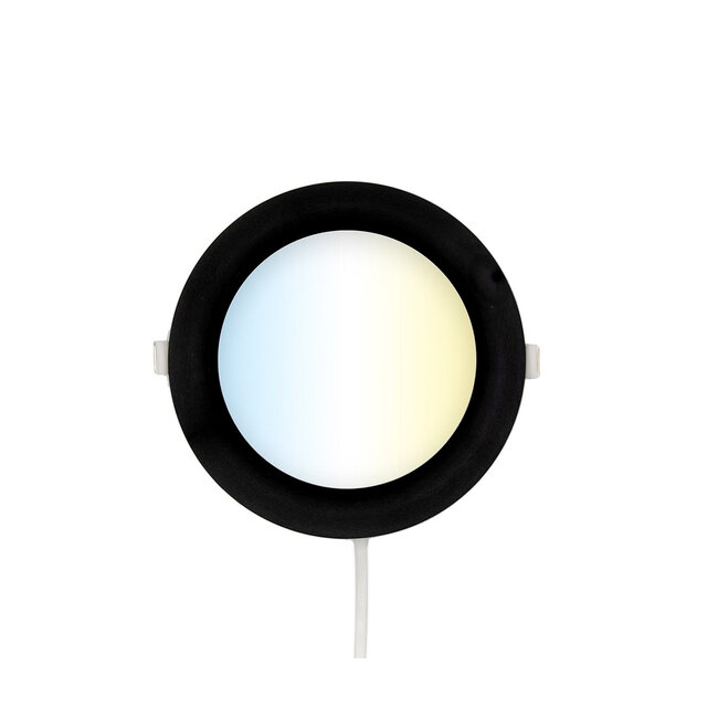 Round LED downlight 12W adjustable colour temperature - diameter 170 mm black