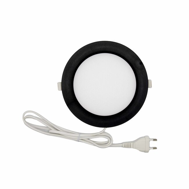 Round LED downlight 12W adjustable colour temperature - diameter 170 mm black