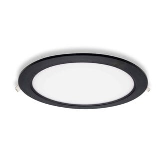 Round LED downlight 18W adjustable colour temperature - diameter 225 mm black