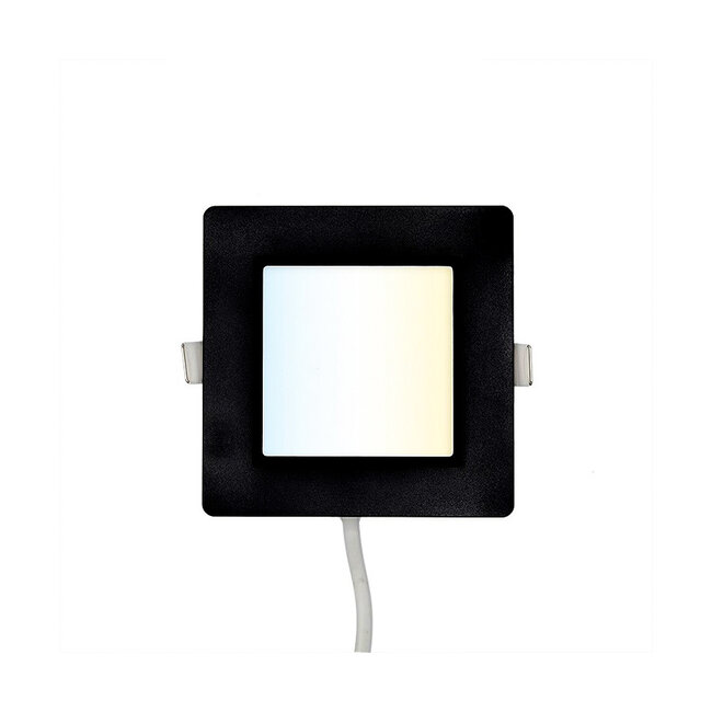 Square LED downlight 6W adjustable colour temperature - 120 x 120mm black