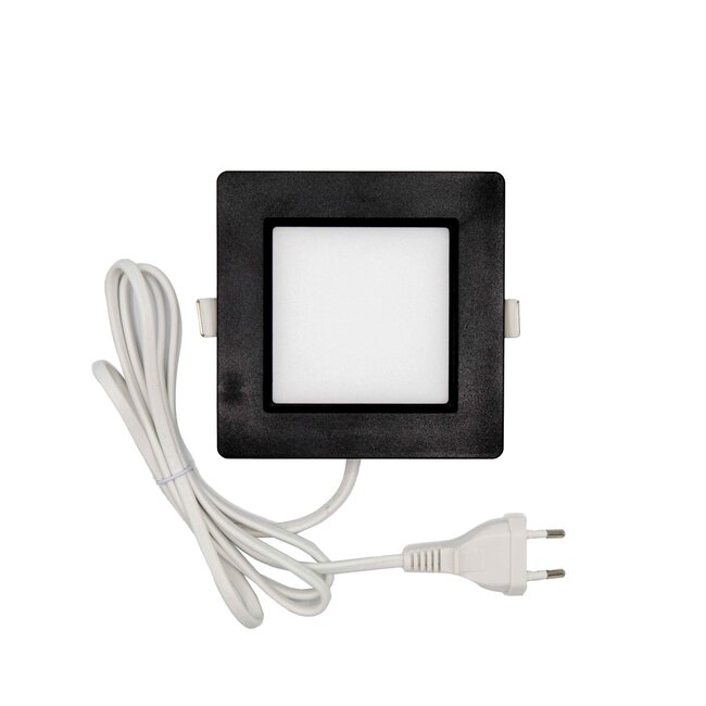 Square LED downlight 6W adjustable colour temperature - 120 x 120mm black