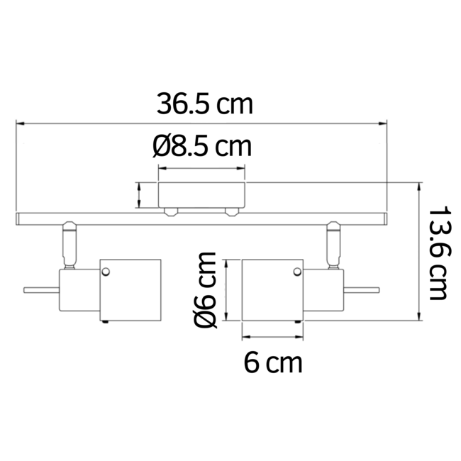 Modern spotlight, 2-light - Kendra (G9 fitting)