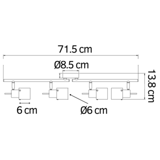 Modern spotlight, 4-light - Harlow (G9 mounting)