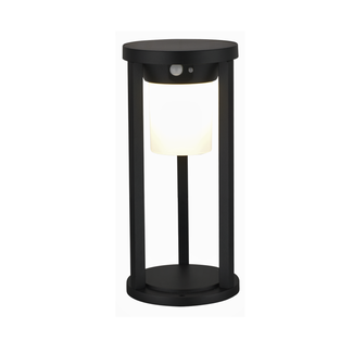 Solar outdoor floor lamp Chiara with sensor - black with integrated LED