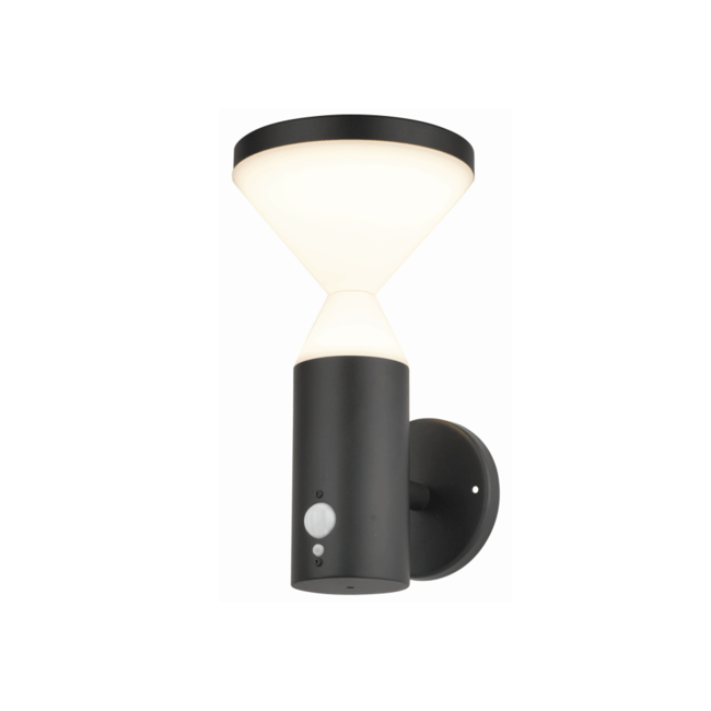 Modern solar wall lamp black with sensor - Chandler
