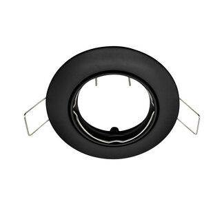 Fox modern round adjustable recessed spotlight in black