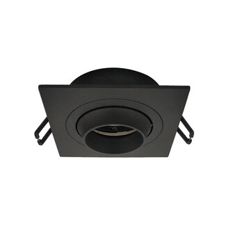 Modern black tiltable downlight square - Beau