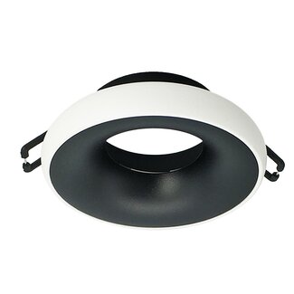 Modern round recessed spotlight black with white - Lana