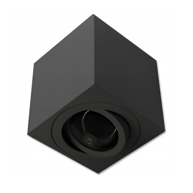 Modern tiltable black surface mounted spotlight square - Kit