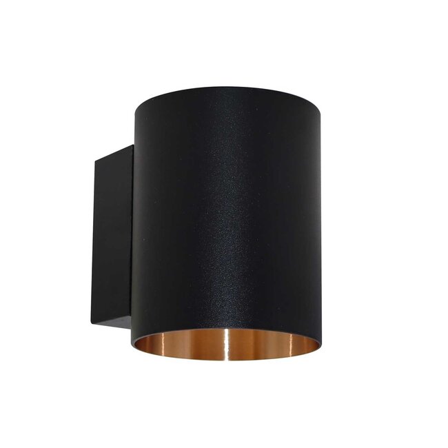 Modern wall lamp black with gold interior - Jen