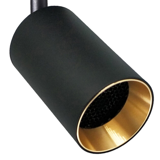 Modern ceiling spotlight black with gold - Nala