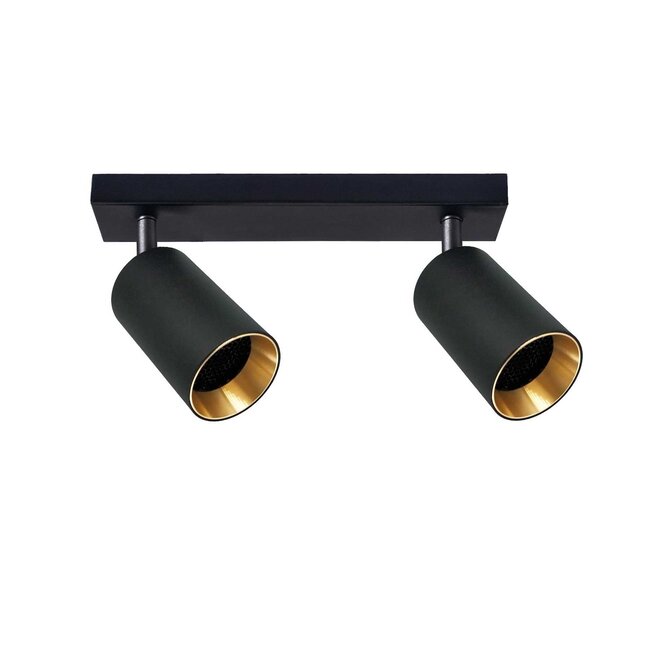 Modern ceiling lamp black with gold - Nia