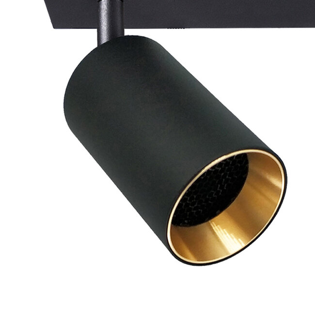Modern ceiling lamp black with gold - Nia