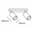 Modern ceiling light Nia - black and gold 2-light