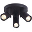 Industrial black ceiling lamp with 3 spots - Gil