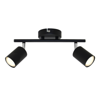 Modern 2-light ceiling lamp Mitch in black