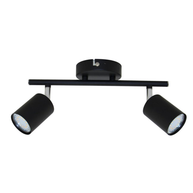 Modern 2-light ceiling lamp Mitch in black