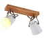 Wooden ceiling lamp with 2 spots - Flint