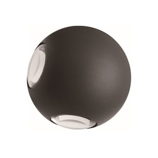 Spherical outdoor wall light Cosmo - black with integrated LED