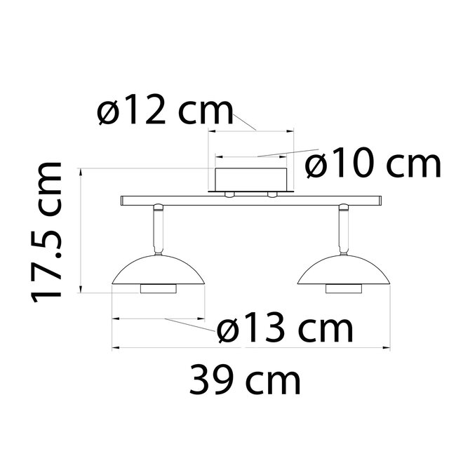 Industrial ceiling lamp with 2 spots - Orchid