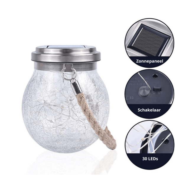 Decorative solar table lamp with cord - Isla