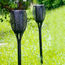 Decorative solar torch black Cleo - Set of 2