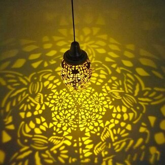 Atmospheric bronze solar pendant lamp - Emerald