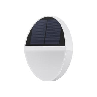 Round solar outdoor wall light Linus - white with sensor