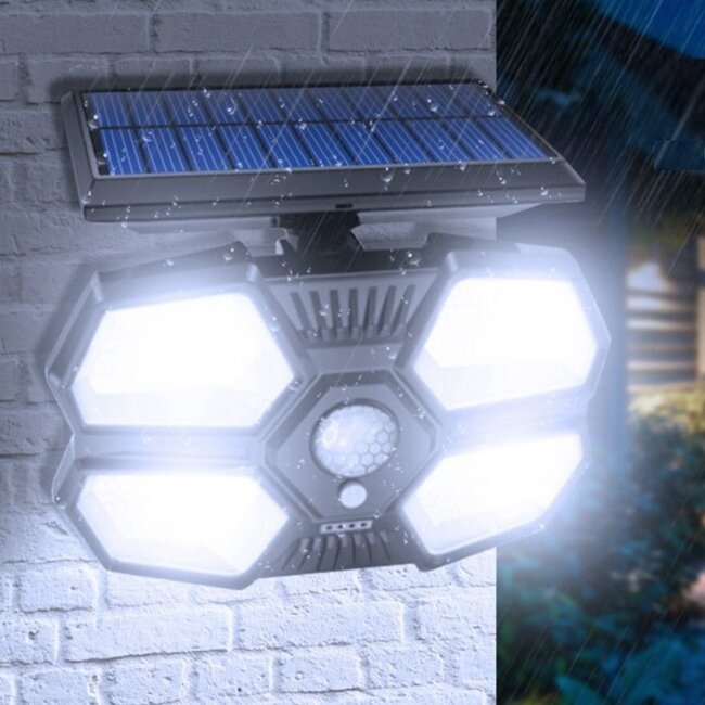 Solar outdoor wall light with sensor, black - Asher
