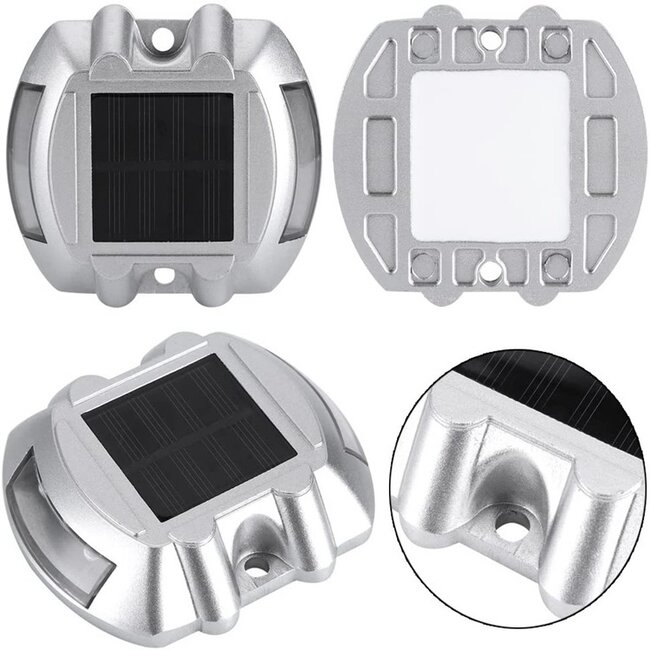 Solar ground lights silver Parker - Set of 2