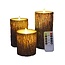 Candle set bark with remote control Arbor - Set of 3