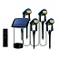 Solar RGB garden spotlight with ground spike (set of 4)