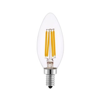 E14 dimmable LED filament candle lamp with clear glass | 3.5W 2700K