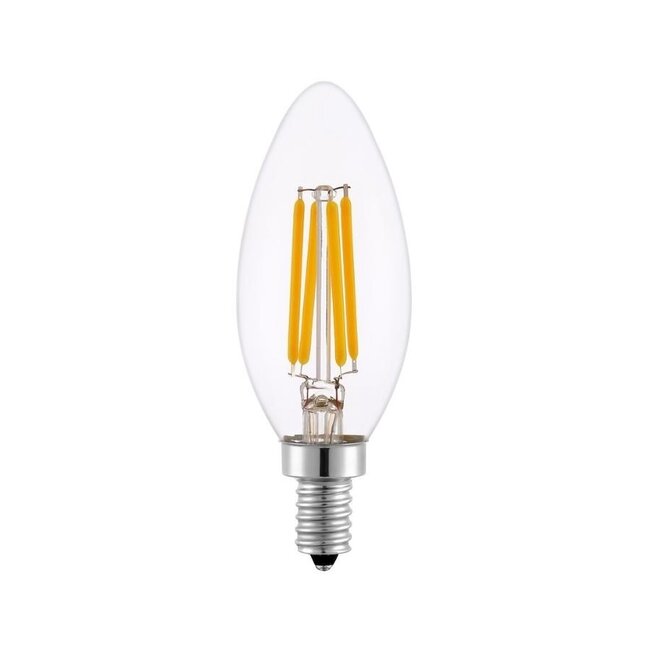E14 dimmable LED filament candle lamp with clear glass | 3.5W 2700K