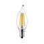 E14 LED pointed filament candle bulb dimmable clear 5.5W