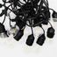 Solar string lights 15 metres, 15 bulbs with hanging lamp holders and 3W solar panel