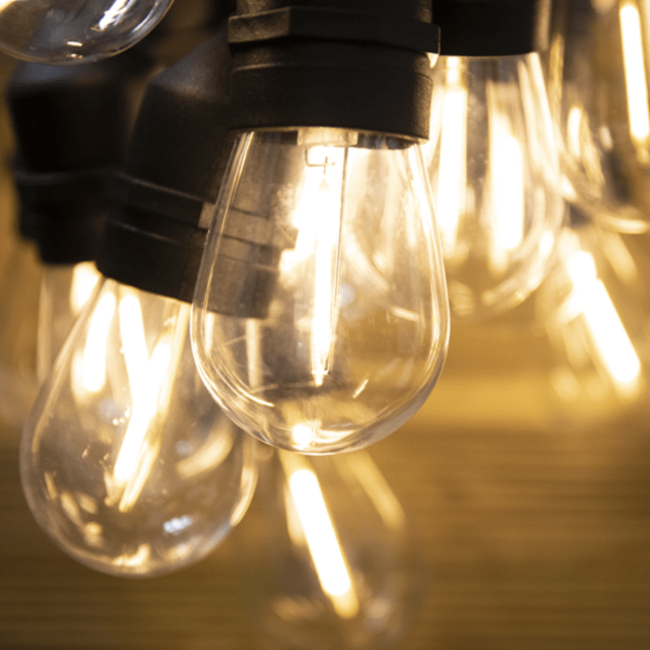 Solar string lights 10 metres 10 lights with hanging fittings (4 cm, 6 cm, 8 cm), 3W Solar panel