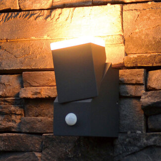 Adjustable outdoor wall light Mila with sensor - black