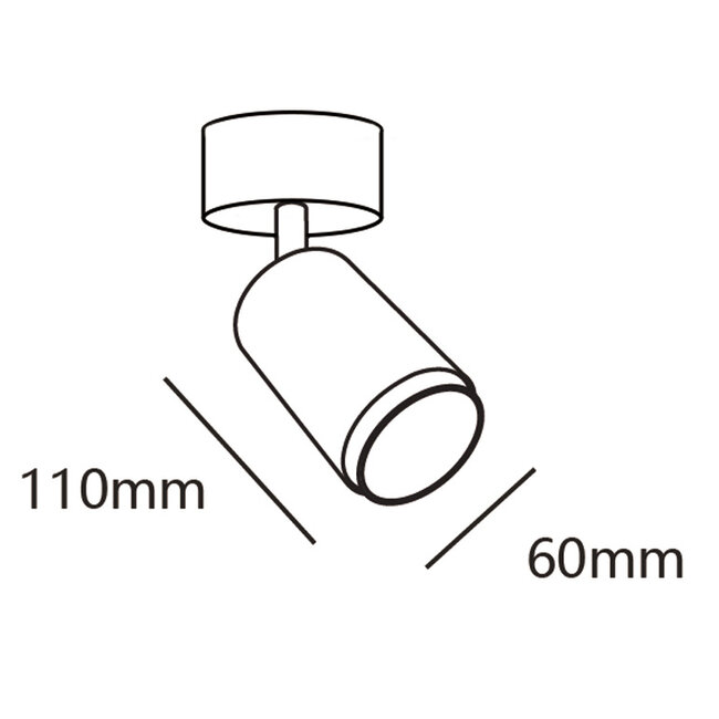 Modern matt black ceiling spot - Kay