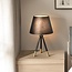 Classic table lamp in black and gold with fabric shade - Girona