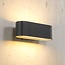 Modern black outdoor wall lamp with LED - Tino