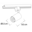 Track light for 1-phase track lighting system Jill - white