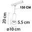 Pendant light cord for 1-phase track lighting system Lenn - black