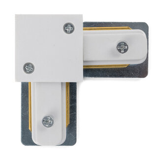 L-connector (90 degrees) for 1-phase track lighting system - white