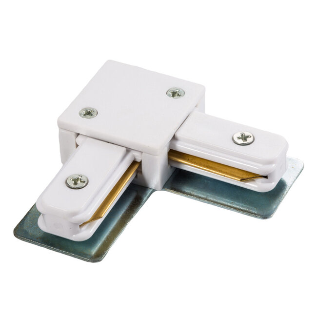 90-degree connector for single-phase rail - White