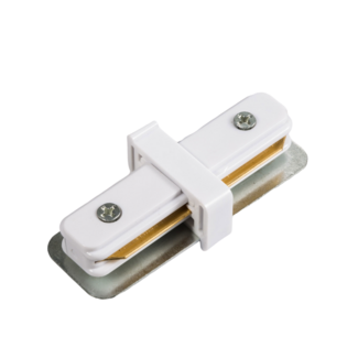 I-connector (straight) for 1-phase track lighting system - white