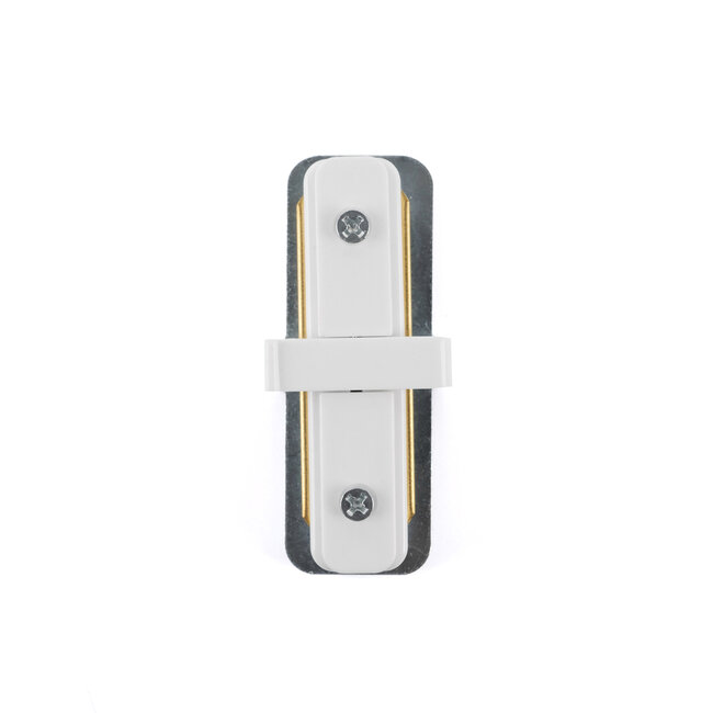 Straight connector for single-phase rail - White
