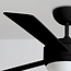 Modern black ceiling fan with light (E27) and remote control - Coco