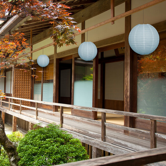Light blue lantern for outdoors