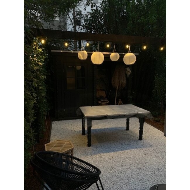 White nylon lantern for outdoors